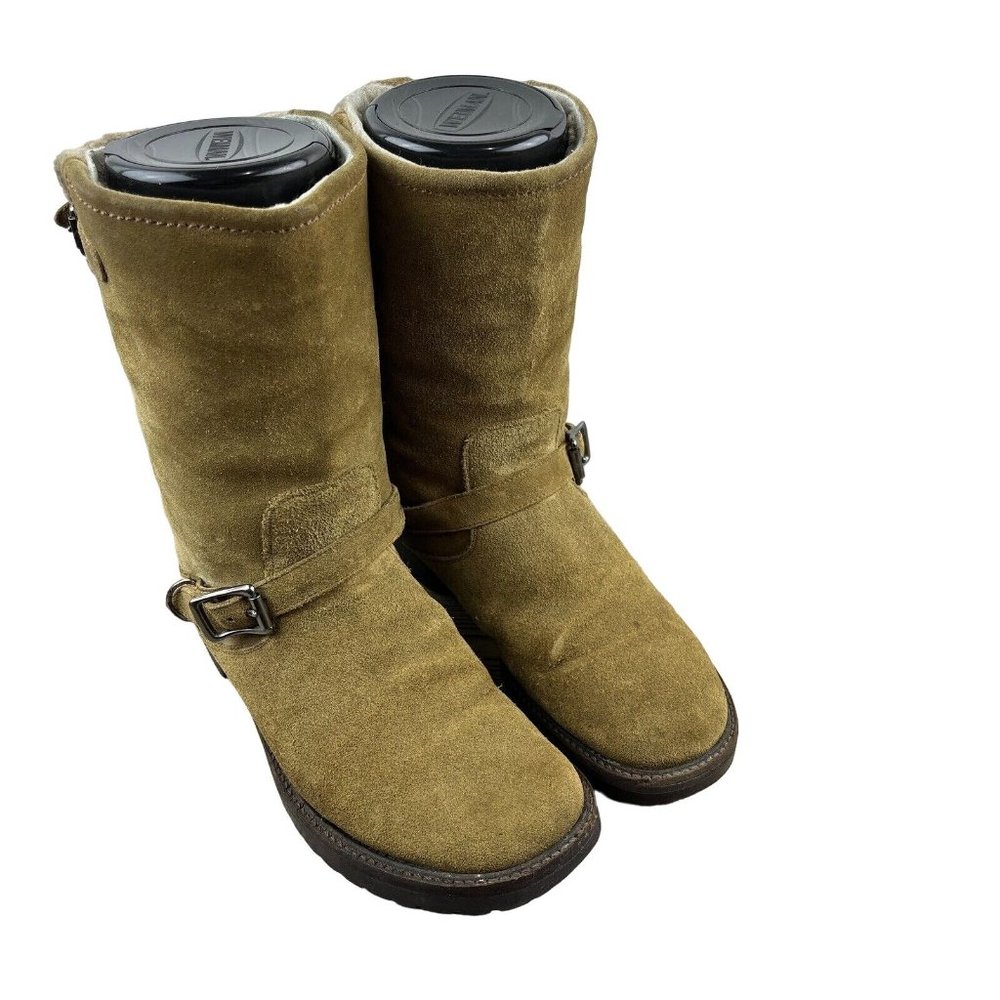 COLE HAAN Women's Country Tan Brown Suede Faux Fur Waterproof Boots Size 7.5B